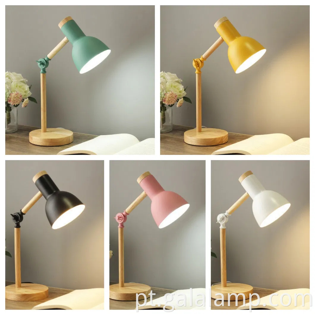 Lâmpada de mesa de madeira de madeira elegante para quartos modernos